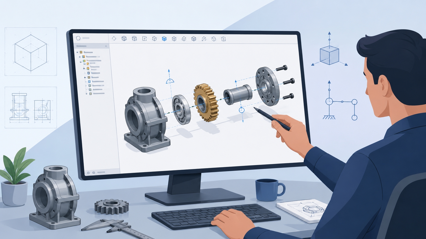 SolidWorks Dersleri: Üç Boyutlu Katı Modelleme ve Montaj Kuralları